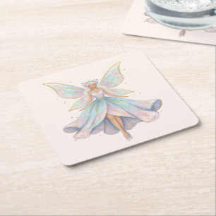 Porta-copo De Papel Quadrado Anjo Mágico Cores Pastel Fadas