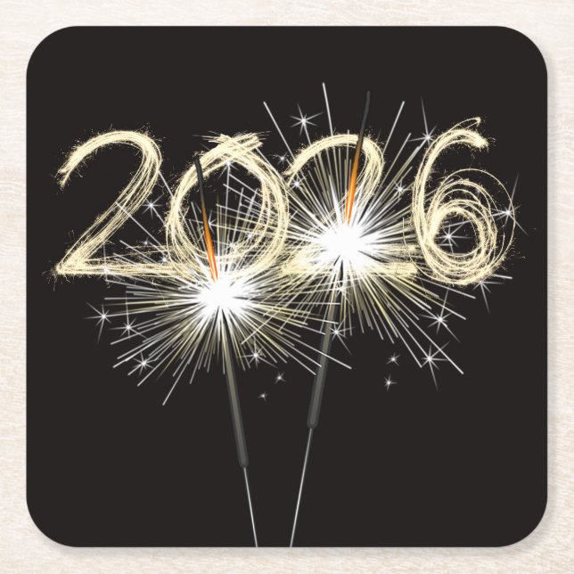 Porta-copo De Papel Quadrado Anos novos de 2026 (Frente)