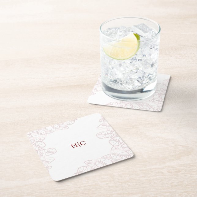 Porta-copo De Papel Quadrado Anthurium Initials Coaster (Insitu)
