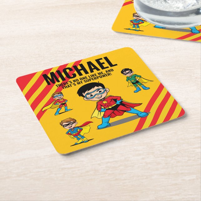 PORTA-COPO DE PAPEL QUADRADO ANTI-STRESS KIDS HERO SUPERHERO POWER TEAM (Inclinado)