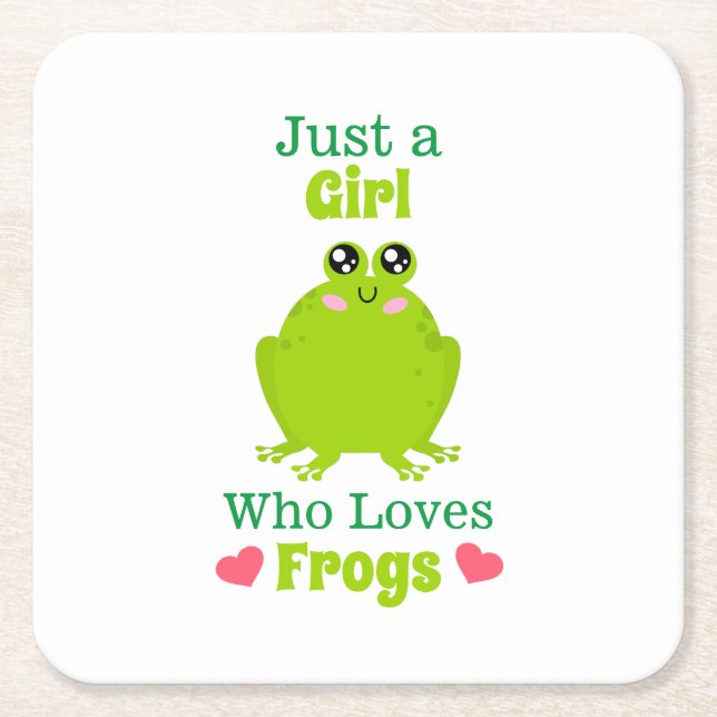 Porta-copo De Papel Quadrado Apenas Uma Menina Que Adora Sapos (Frente)