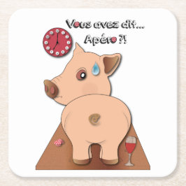 Porta-copo De Papel Quadrado Apéro ! (écrits en noir)