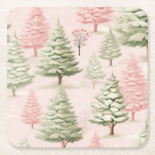 Porta-copo De Papel Quadrado Apoio de Papel de Natal Rosa