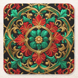 Porta-copo De Papel Quadrado Apoio de Papel Verde Vermelho Decorativo para Feri