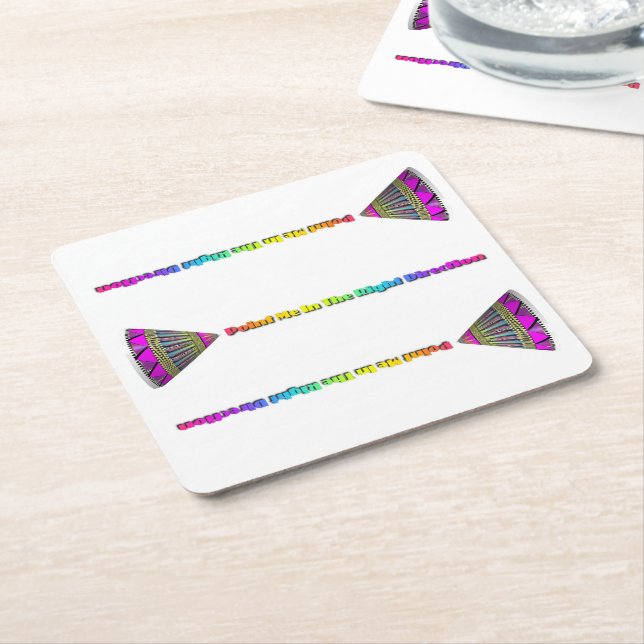 Porta-copo De Papel Quadrado Aponte-Me Na Direção Certa (Inclinado)