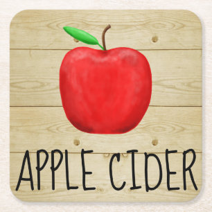 Porta-copo De Papel Quadrado Apple Cider Red Apple