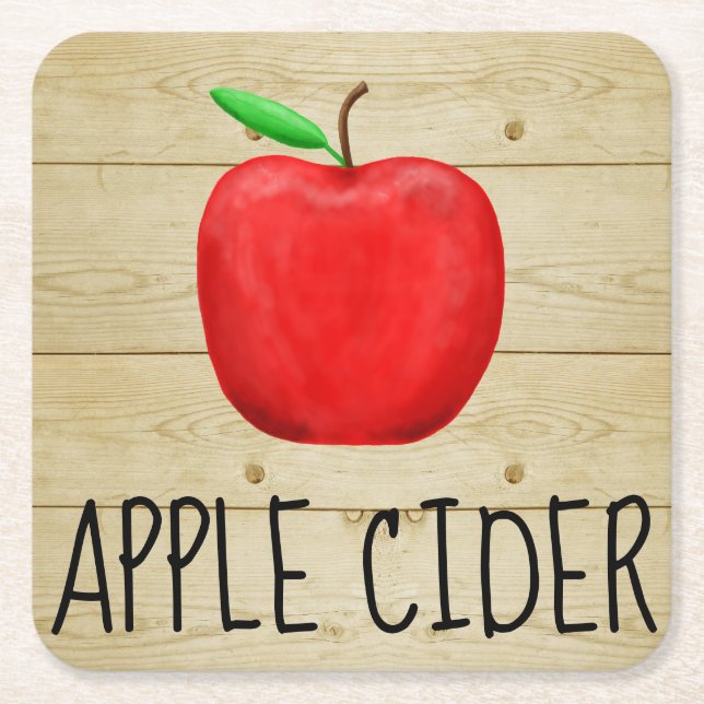 Porta-copo De Papel Quadrado Apple Cider Red Apple (Frente)