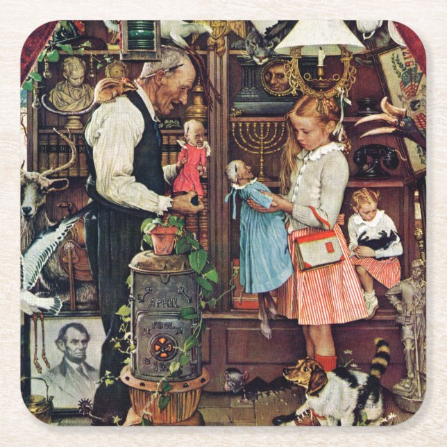 Porta-copo De Papel Quadrado April Fool, 1948 (Frente)