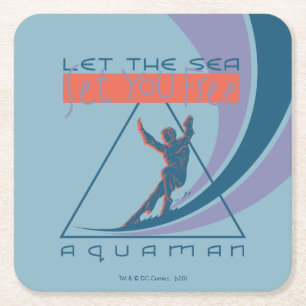 Porta-copo De Papel Quadrado Aquaman  Deixe O Mar Libertar-Te