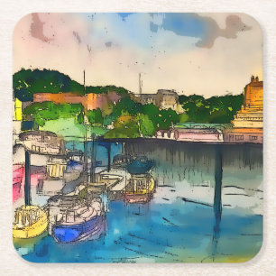 Porta-copo De Papel Quadrado Aquarela de Scarborough 