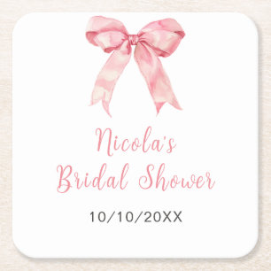 Porta-copo De Papel Quadrado Arco Coquete Rosa Choque de Noiva