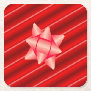 Porta-copo De Papel Quadrado Arco Vermelho Natal