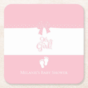 Porta-copo De Papel Quadrado Arcos Rosa E Pés Pequenos Personalizados