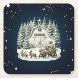 Porta-copo De Papel Quadrado Área exclusiva de natais vintages