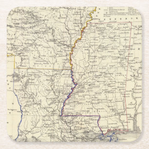 Porta-copo De Papel Quadrado Arkansas, Louisiana e Mississippi