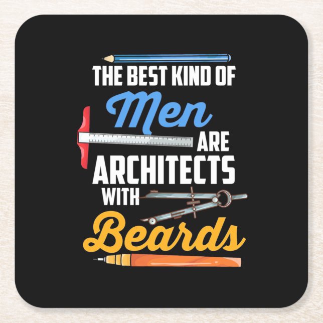 Porta-copo De Papel Quadrado Arquitetos masculinos com barbas (Frente)