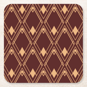 Porta-copo De Papel Quadrado Art Deco Diamond Pattern