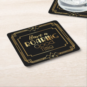 Porta-copo De Papel Quadrado Art Deco Gatsby Portas copos inspiradas para casam