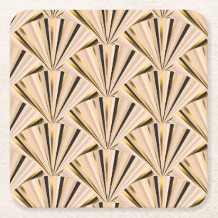 Porta-copo De Papel Quadrado Art Deco Scales: Glamor geométrico do Ouro
