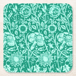Porta-copo De Papel Quadrado Art Nouveau Carnação Damask, Turquoise
