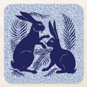 Porta-copo De Papel Quadrado Art Nouveau Par dos Coelhos De Morgan e Morris