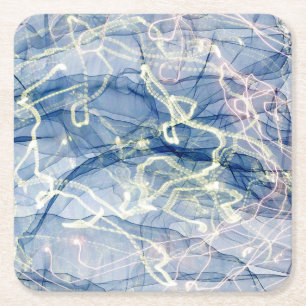 Porta-copo De Papel Quadrado Arte abstrata moderna digital em mármore