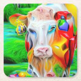Porta-copo De Papel Quadrado Arte de Fazenda Surreal