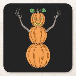 Porta-copo De Papel Quadrado Arte de Halloween do Homem Abóbora
