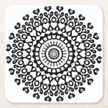 Arte de Mandala intricada em preto e branco