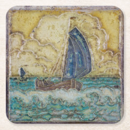 Porta-copo De Papel Quadrado Arte De Vintagem Do Oceano Marítimo Themed Motif