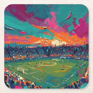 Porta-copo De Papel Quadrado Arte do Futebol (#1)