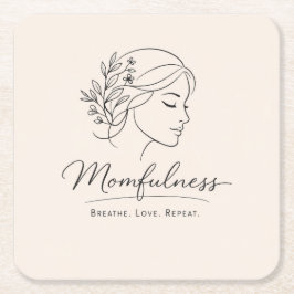 Porta-copo De Papel Quadrado Arte Floral Mindful Mom