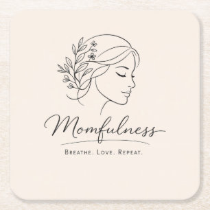 Porta-copo De Papel Quadrado Arte Floral Mindful Mom