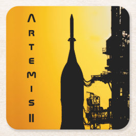 Porta-copo De Papel Quadrado Artemis II to Launch Pad