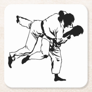 Porta-copo De Papel Quadrado Artes marciais que reproduzem silhueta