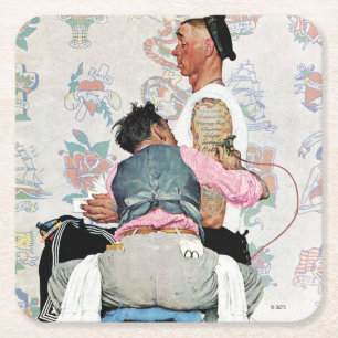 Porta-copo De Papel Quadrado Artista do tatuagem