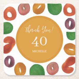 Porta-copo De Papel Quadrado Artistic Colorful Fall Paper Plate