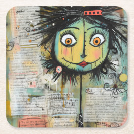 Porta-copo De Papel Quadrado ArtLady 16 Encantadora e angustiado