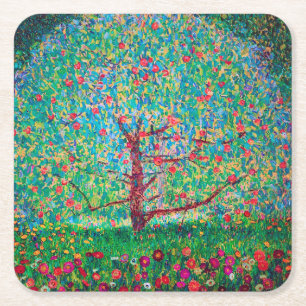 Porta-copo De Papel Quadrado Árvore da Maçã, Gustav Klimt