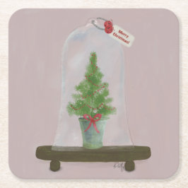 Porta-copo De Papel Quadrado Árvore de Natal