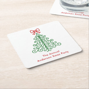 Porta-copo De Papel Quadrado Árvore simples com Natal moderno Arco