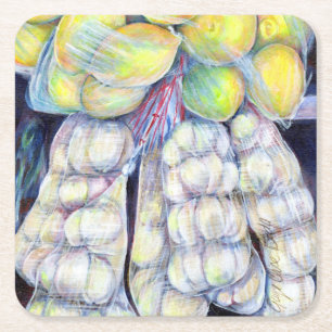 Porta-copo De Papel Quadrado As Maravilhas dos Mercados Molhados, Singapura