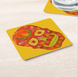 Porta-copo De Papel Quadrado Aspen Folha Crânio 16