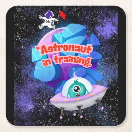 Porta-copo De Papel Quadrado astronauta em treinamento