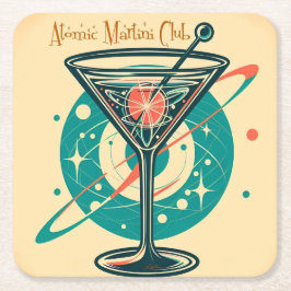 Porta-copo De Papel Quadrado Atomic Martini Club Space Age