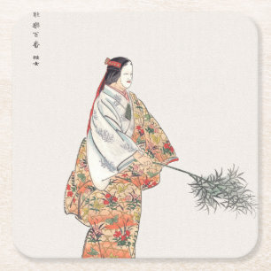 Porta-copo De Papel Quadrado Ator toca pintura em japonês Hanjo Kogyo Tsukioka