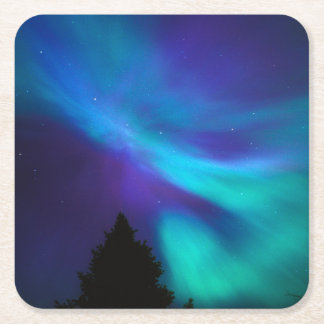 Porta-copo De Papel Quadrado Aurora Borealis | Canada Ontario Sudbury