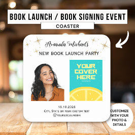 Porta-copo De Papel Quadrado Autor Escritor Festa de Lançamento do Livro Bem-vi