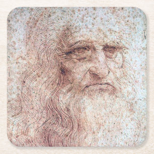 Porta-copo De Papel Quadrado Autorretrato, Leonardo da Vinci
