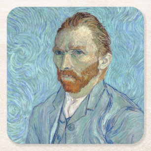 Porta-copo De Papel Quadrado Autorretrato, Vincent van Gogh, 1889